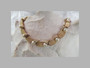 Trifari Gold Pearl Necklace Curved Tops Over Brushed Gold Neck Links 3D 1950's