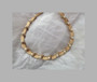 Trifari Gold Pearl Necklace Curved Tops Over Brushed Gold Neck Links 3D 1950's