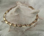 Trifari Gold Pearl Necklace Curved Tops Over Brushed Gold Neck Links 3D 1950's