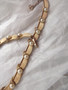 Trifari Gold Pearl Necklace Curved Tops Over Brushed Gold Neck Links 3D 1950's