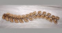 Vintage Trifari Double Leaf Link Bracelet Gold Finish Rhodium Plated Wide Heavy