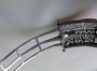 Wide Art Deco Hinged Bracelet Rhodium Plated Signed JHP, John H. Peckham 1920's