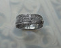 Wide Art Deco Hinged Bracelet Rhodium Plated Signed JHP, John H. Peckham 1920's