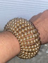 Vintage Glass Pearls Bracelet 1" Hand Wired Structured Body Old Hollywood Rare