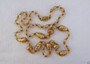 VINTAGE MURANO VENETIAN POURED GLASS GOLD LEAF WEDDING CAKE GLASS BEAD NECKLACE