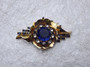 VTG 1940's MAZER PIN Big COBALT BLUE Stone RARE COBALT BLUE Baguette Rhinestones