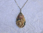 VTG CELLULOID PENDANT 3-D MOLDED FLOWERS Detailed COLORED ROSES DAISIES LEAVES