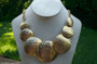 80's Park Lane Runway Couture Necklace Huge Gold Discs Abstract Statement Piece