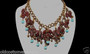 UNSGND MIRIAM HASKELL EGYPTIAN  FRINGE NECKLACE~OPALESCENT SCARAB GLASS BEADS