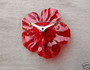 Vintage RED Cellulose ACETATE Flower Brooch With Rose Bloom CENTER Summer of Flowers