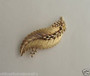 1960's TRIFARI GOLD PIN 3D LEAF RHODIUM PLATED BEAUTIFUL BIG BROOCH