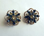 Kramer of NY Rhinestone Earrings Sapphire Blue And Jonquil Yellow