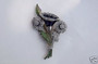 DECO ERA BIG EXOTIC ENAMELED FLOWER & RHINESTONES PIN~CORO or TRIFARI~FABULOUS