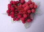 Early Miriam Haskell 4.5 inch RED SUGAR GLASS BERRIES DANGLY PIN BROOCH LEAVES