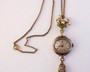 Vintage 1940's Retro Gold Filled Ladies Wrist Watch Lavalier Necklace Pendant