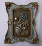 VINTAGE RHINESTONE JEWELRY FRAMED CHRISTMAS HOLIDAY FLOWER BASKET