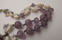 Antique Amethyst Beads & High Relief Carved BONE CAMEO NECKLACE Ers Set STERLING
