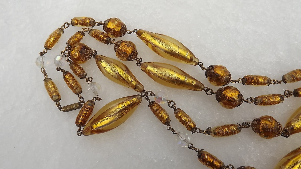 Vintage French Art Deco Louis Rousselet Glass Necklace 