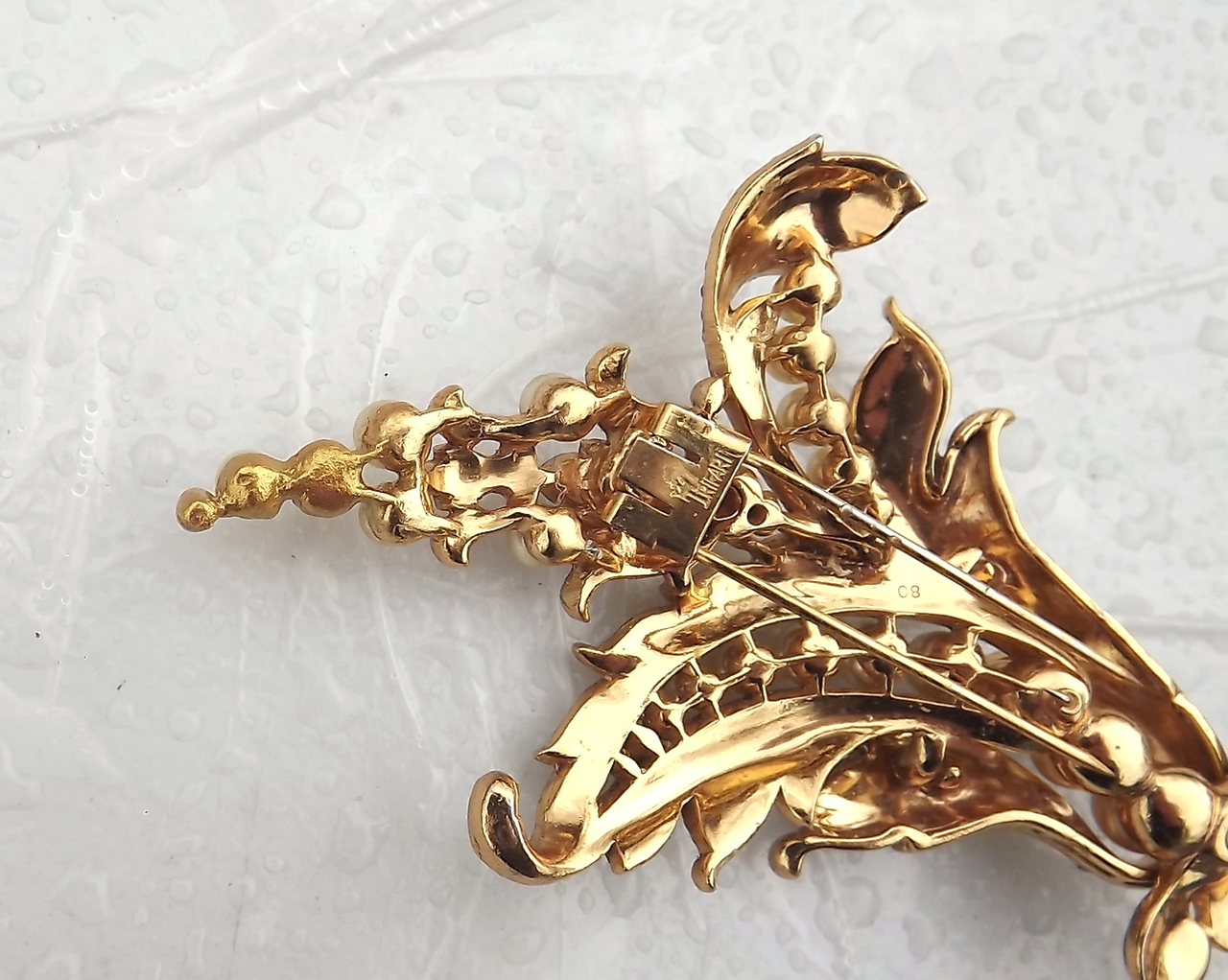 Trifari Empress Eugenie Series Crescent Moon Brooch at 1stDibs