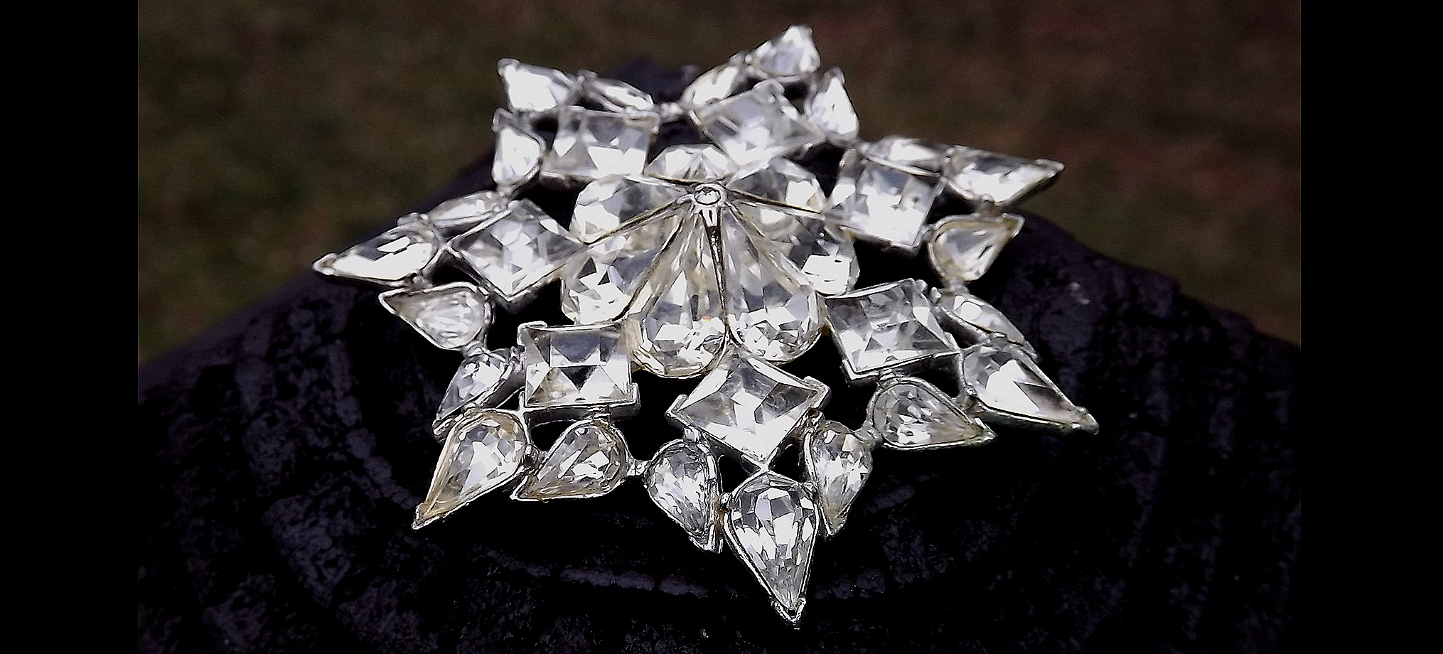 Vintage Signed Bogoff Rhinestone Star Brooch Silver Rhodium Sparkling  Christmas Winter Beauty