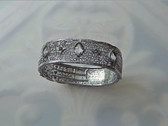 Wide Art Deco Hinged Bracelet Rhodium Plated Signed JHP, John H. Peckham 1920's