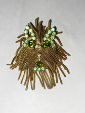 Vintage Dominique Fringe Shaggy Dog Brooch Pendant Adorable