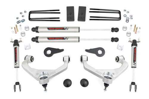 Rough Country - 3.5 Inch Lift Kit - V2 - w/ Overloads - Chevy/GMC 2500HD/3500HD (11-19) - 97570