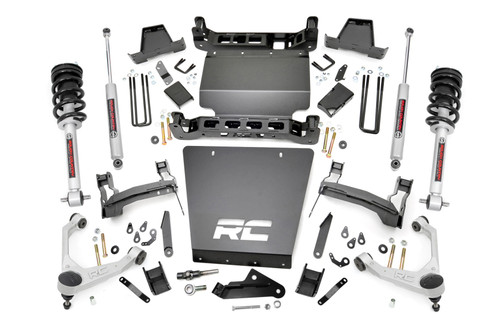 Rough Country - 7 Inch Stamped Steel LCA Lift Kit - Forged UCA - Bracket - N3 Struts - Chevy/GMC 1500 (16-18) - 11633