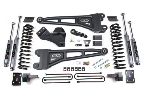 2011-2016 Ford F250/F350 4wd 4" Radius Arm Lift Kit, Rear Leaf Spring, Diesel - - BDS1597FS