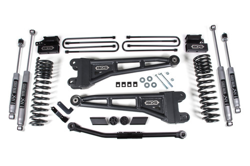 2020-2022 Ford F450 4wd 3" Radius Arm Suspension Lift Kit, 1" Rear, Block - Fox - BDS2219FPE