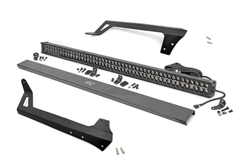 LED Light - Windshield Mnt - 50 in. Black Dual Row - Amber DRL - Jeep Wrangler JK (07-18) - 70504BLDRLA