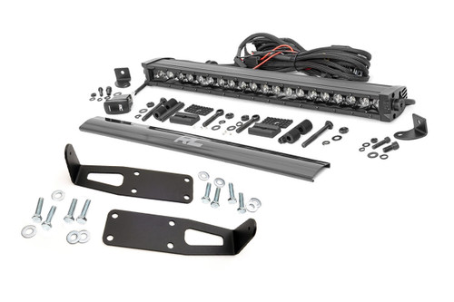 LED Light Kit - Bumper Mount - 20 in. Black Single Row - White DRL - Ram 2500 3500 (10-18) - 70568BLDRL
