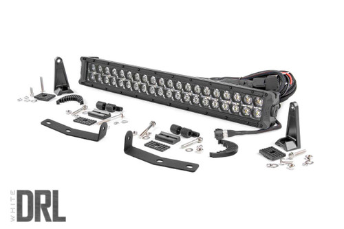 LED Light Kit - Bumper Mount - 20 in. Black Dual Row - White DRL - Nissan Titan XD (16-23) - 70645DRL