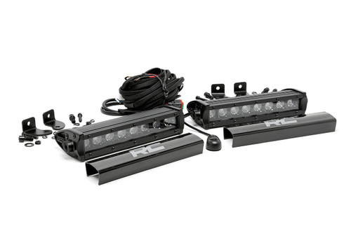 Rough Country Black Series LED Light Bar - 8 Inch - Single Row Pair - 70728BL