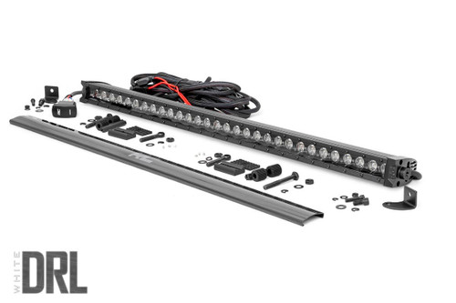 Rough Country Black Series LED Light Bar - Cool White DRL - 30 Inch - Single Row - 70730BLDRL