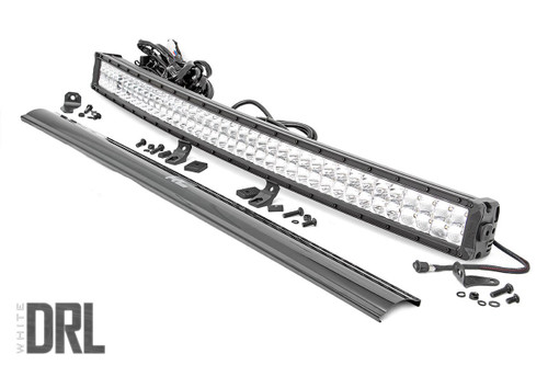 Rough Country Chrome Series LED - 40 Inch Light- Curved Dual Row - White DRL - 72940D