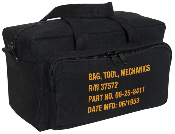 Rothco G.I. Type Zipper Pocket Mechanics Tool Bag With Military Stencil (Color: Black, Size: One Size)