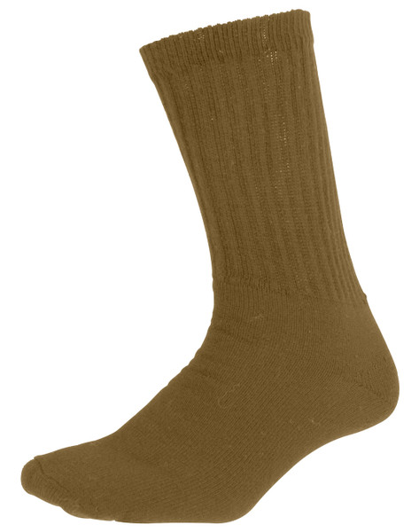 Rothco Athletic Crew Socks (Color: Coyote Brown, Size: 10 - 13)