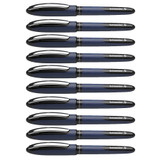 One Business Rollerball Pens, 0.6mm, Black, Pack of 10