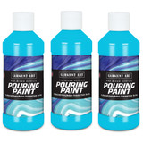 Acrylic Pouring Paint, 8 oz, Spectral Blue, Pack of 3