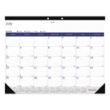 Duraglobe Academic Desk Pad Calendar, 22 X 17, White/blue/gray Sheets, Black Headband, 13-month (july To July): 2024 To 2025
