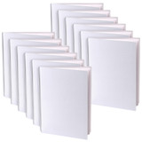 Blank Hardcover Book, White Pages, 5" x 4" Portrait, 14 Sheets/28 Pages, Pack of 12