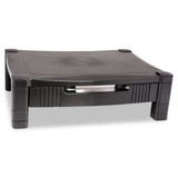 Monitor Stand With Drawer, 17" X 13.25" X 3" To 6.5", Black, Supports 50 Lbs