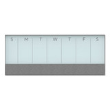 3n1 Magnetic Glass Dry Erase Combo Board, Weekly Calendar, 36 X 15.25, Gray/white Surface, White Aluminum Frame