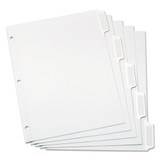 Custom Label Tab Dividers With Self-adhesive Tab Labels, 5-tab, 11 X 8.5, White, 25 Sets