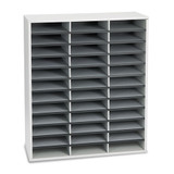 Literature Organizer, 36 Letter Compartments, 29 X 11.88 X 34.69, Dove Gray