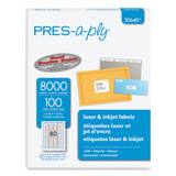 Labels, Inkjet/laser Printers, 0.5 X 1.75, White, 80/sheet, 100 Sheets/pack