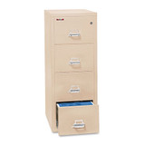 Insulated Vertical File, 1-hour Fire Protection, 4 Letter-size File Drawers, Parchment, 17.75" X 31.56" X 52.75"