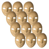 Papier Mache Mask, 8" x 5-1/4", Pack of 12