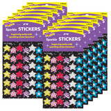 Star Brights Sparkle Stickers, 72 Per Pack, 12 Packs